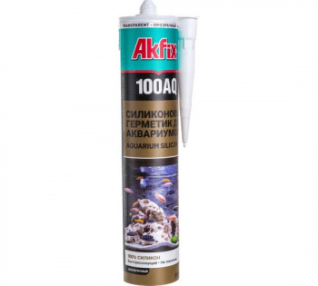 Герметик Akfix 100AQ Аквариумный силикон, 280 мл. Прозрачный (24)