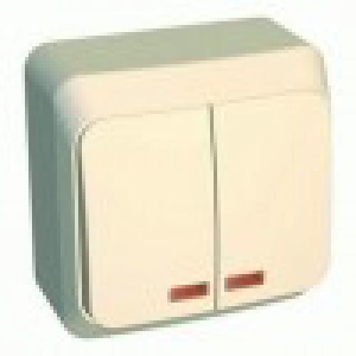 Выкл. ОУ 2 кл. крем. (пл.осн., инд.) Schneider Этюд BA10-006K   17531