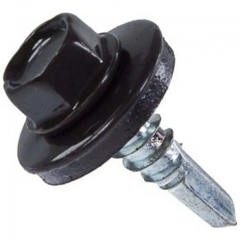 Саморез кров. 5, 5х19  RAL 8019 тёмно-коричневый 250шт/2000шт пром уп