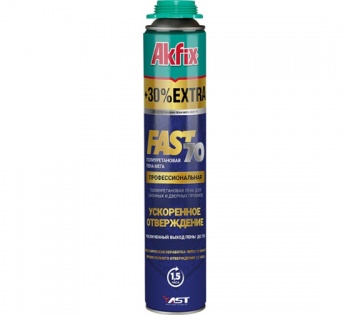 Пена монтажная  Akfix FAST70 МЕГА 1000 гр. 70л быстросохнущая проф (12)
